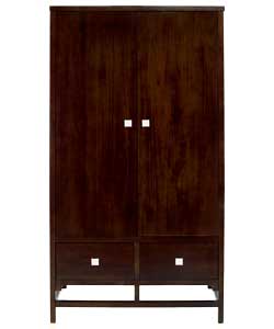 Canton 2 Door 2 Drawer Robe - Dark Walnut