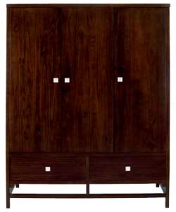Canton 3 Door 2 Drawer Robe - Dark Walnut