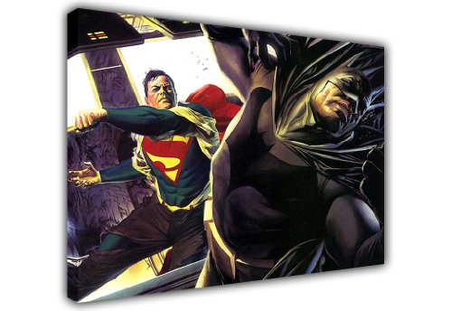 CANVAS WALL ART PRINTS DC COMICS HEROES SUPERMAN VS BATMAN PUNCH POP ART - PHOTOS PRINT ROOM DECOR HANGING WALL