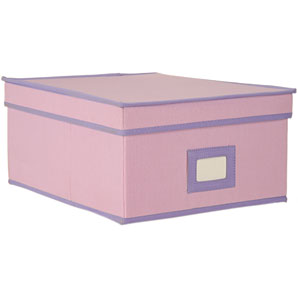 Canvas Storage Box- Pink/Lilac