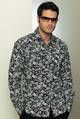 mens long-sleeved flower patterned shirt
