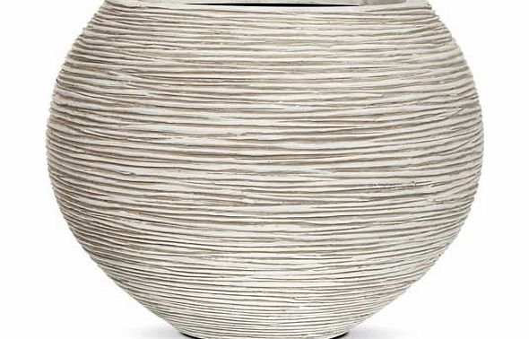 Capi Nature White Ribbed Vase Planter - 40 x 32cm