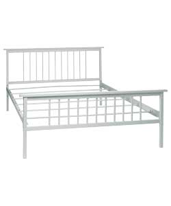 White Metal Shaker Double Bed Frame only