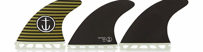 Captain Fin Black/ Army Stripes Fin Set - Small