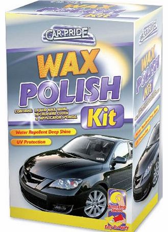 Car Pride 250ML CAR WAX POLISH KIT WITH MICROFIBRE CLOTH & SPONGE