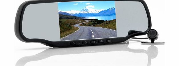 Car Rear View Mirror with Dashcam - Carmax Car Rear View Mirror with Dashcam and Wireless Parking Camera ``Carmax`` - 5 Inch Screen, Speed Radar Detector, GPS, Bluetooth