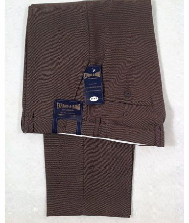 Expand-A-Band Self Adjusting Trousers Inside Leg: 27``, Trouser Size: 38``, Exact Colour: Brown