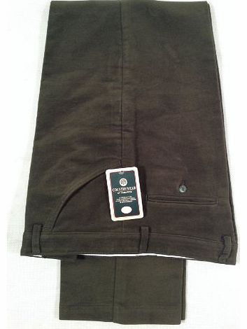 Carabou Mens Moleskin Trousers, By Inside Leg: 31`` (Regular), Trouser Size: 32``, Exact Colour: Olive