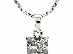 Silver square zirconia pendant