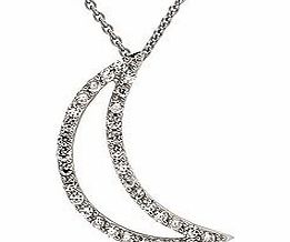 Carat 1934 Silver-tone crystal moon pendant
