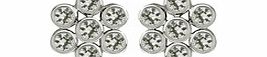 Silver zirconia flower stud earrings