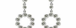 Carat 1934 Silver zirconia hoop drop earrings