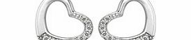 Carat 1934 Silver zirconia set heart earrings