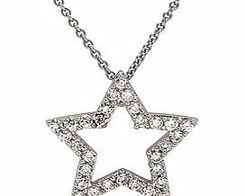 Silver zirconia star pendant