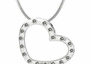 Silver zirconia studded heart pendant