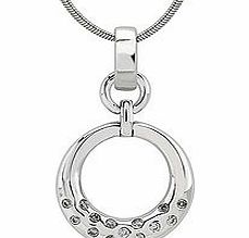 Silver zirconia studded ring pendant