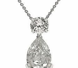 Carat 1934 Silver zirconia teardrop pendant