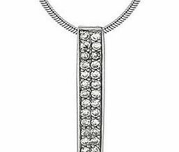 Carat 1934 Two row silver crystal pendant