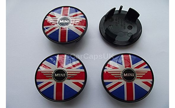 CarCapsUK SET OF 4 MINI ALLOY WHEEL CENTRE CAPS... 54MM