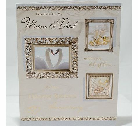 Especially For You Mum & Dad On Your 60th Diamond Wedding Anniversary Card - Good Quality card with a Lovely Verse