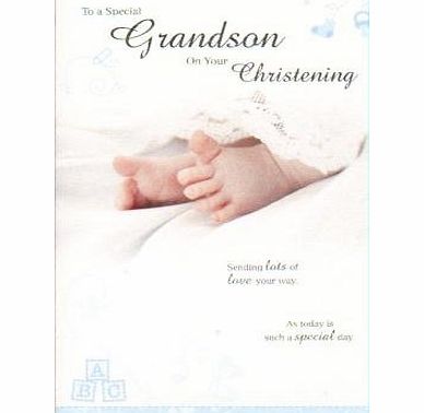 Cards To A Special Grandson On Your Christening Day Card - 7436
