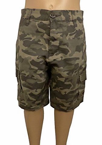 Cargo Boys Cotton Camo Cargo Shorts (7-8 years = 21-22`` waist)