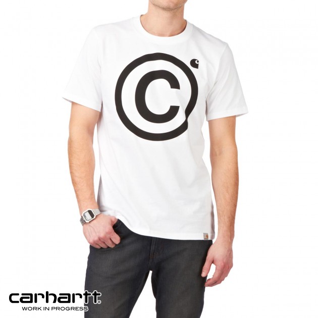 Carhartt Mens Carhartt Copyright T-Shirt - White / Black
