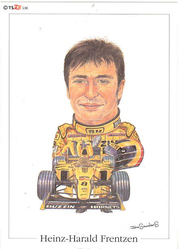 Heinz-Harold Frentzen 1999 Jordan Caricature Postcard (15cm x 10cm)