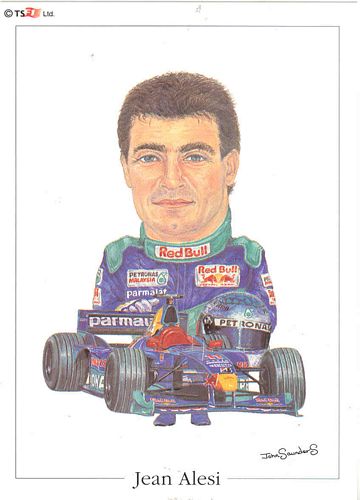 Jean Alesi 1999 Sauber Caricature Postcard (15cm x 10cm)