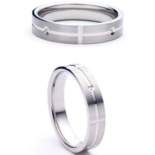 3mm Medium Flat Court Carino Wedding Band Ring In Platinum