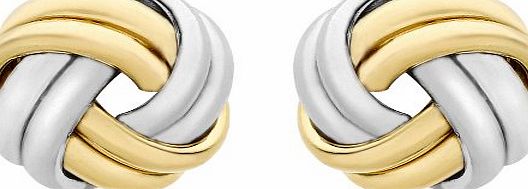 Carissima Gold 9ct 2 Colour Gold 8mm Knot Stud Earrings