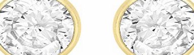 Carissima 9ct Yellow Gold 4mm Round Cubic Zirconia Stud Earrings