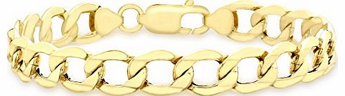 Carissima 9ct Yellow Gold 6 Sided Curb Bracelet 21cm/8.5``