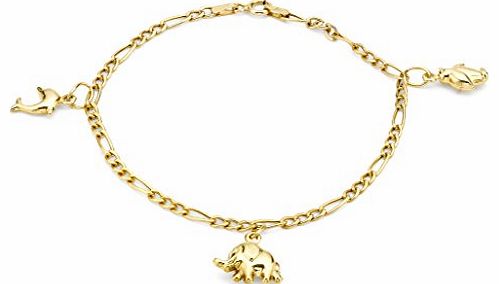 Carissima Gold Carissima 9ct Yellow Gold Animal Charm Bracelet 18cm/7``