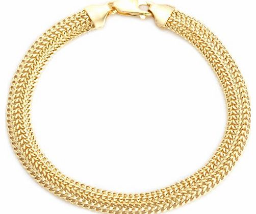 Carissima 9ct Yellow Gold Curved Curb Bracelet 19cm/7.5``
