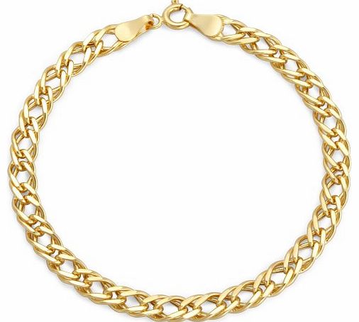 Carissima Gold Carissima 9ct Yellow Gold Double Curb Bracelet 18.5cm/7.25``