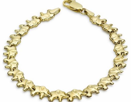 Carissima Gold Carissima 9ct Yellow Gold Elephants Link Bracelet 19cm/7.5``