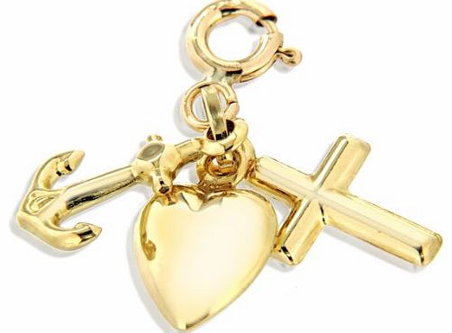 Carissima Gold Carissima 9ct Yellow Gold Faith, Hope and Charity Charm
