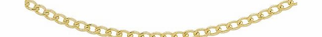 Carissima Gold Carissima 9ct Yellow Gold Flat Curb 46cm/18``