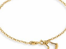 Carissima Gold Carissima 9ct Yellow Gold Heart Drop Bracelet 18cm/7``