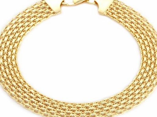 Carissima Gold Carissima 9ct Yellow Gold Hollow Bismark 7.5`` Bracelet