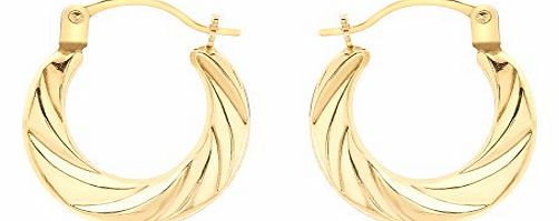 Carissima 9ct Yellow Gold Patterned Creole Earrings