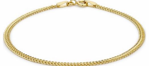 Carissima Gold Carissima 9ct Yellow Gold Semi Hollow Double Curb Bracelet 19cm/7.5``