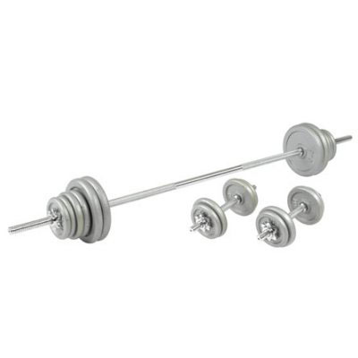 Carl Lewis BBS10X 50kg Barbell and Dumbell Kit (Spinlock)