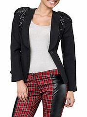 Carla Giannini Black sequin shoulder blazer