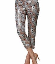 CARLA GIANNINI GOLD Silver printed trousers