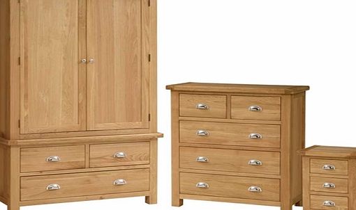 Carlisle Oak Galway Oak Gents Wardrobe Bedroom Set 584.044