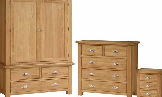 Carlisle Oak Gents Wardrobe Bedroom Set 584.044