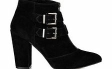 Carlton London Black chunky buckle ankle boots