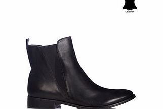 Carlton London Black leather slip-on ankle boots